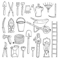 Hand-drawn-garden-tools-Spring-gardening-sketch